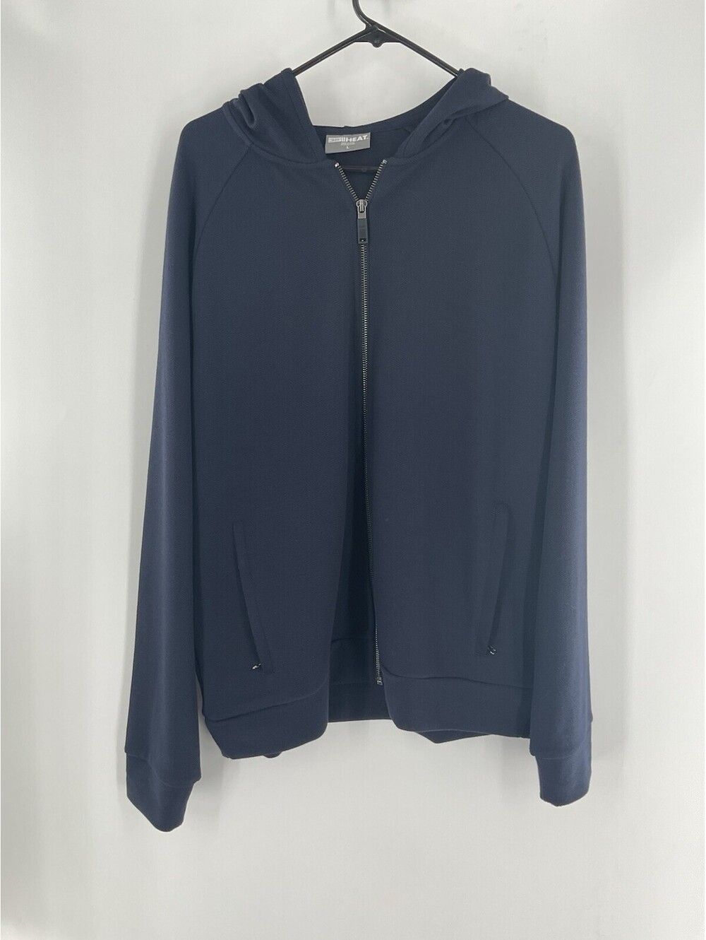 32 Degree Heat Men’s Size Large Full Zip Hooded Sweatshirt Navy Blue 136